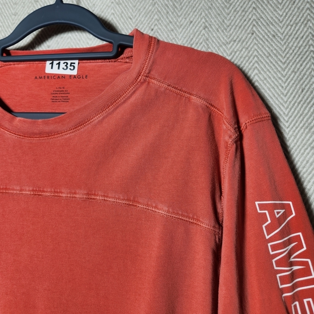 American Eagle Outfitters Men's Large Red(Coral Color) Long Sleeve T Shirt - Picture 10 of 10